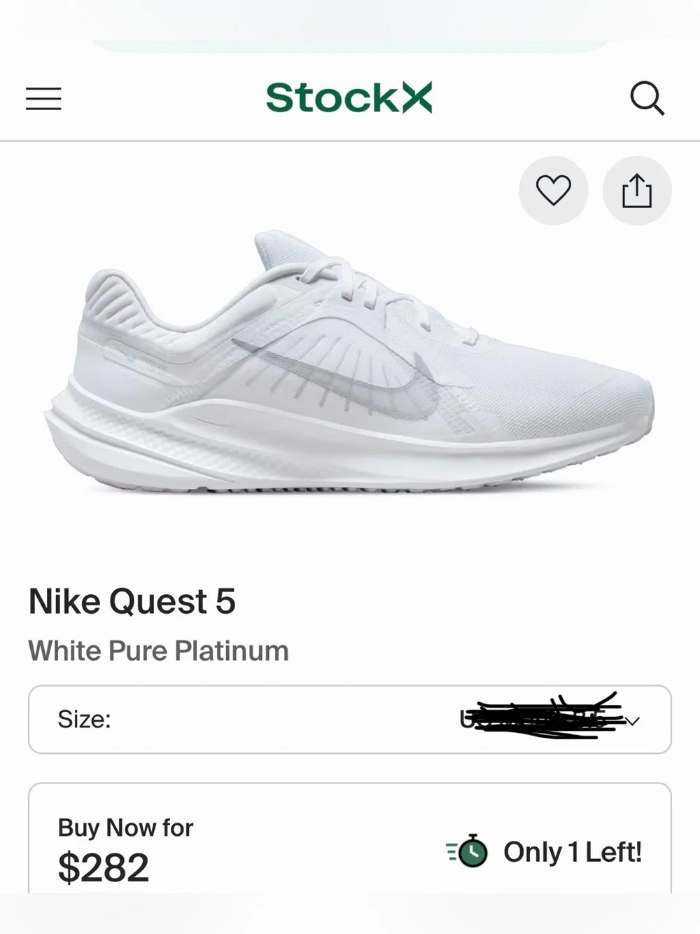 Nike White Running Sneakers Nike quest 5 size 8